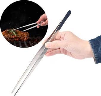 30cm Paslanmaz Çelik Profesyonel Şef Barbekü Et Kızartma Pişirme Maşası Cımbızı