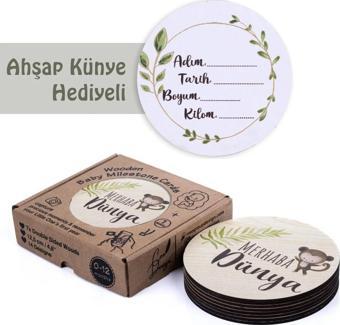 Sevimli Safari Hayvanları ile Ahşap Bebek Fotoğraf Çekim Kartları