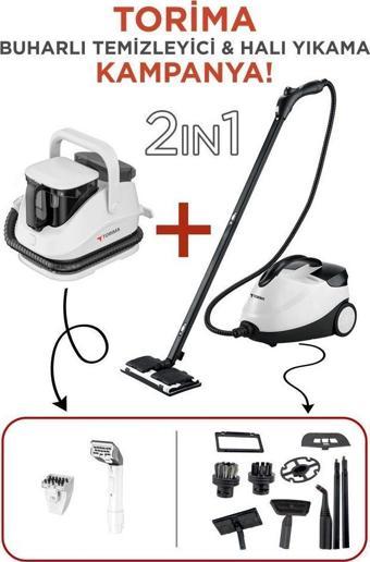 Torima JJB-747 Koltuk ve Halı Yıkama Makinesi + CB-08C Çok Fonksiyonlu Buharlı Temizleyici
