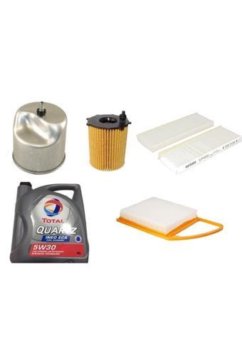 Total Quartz Ineo Ecs 5W-30 4Lt 3B 4Lt Motor Yağ+Peugeot 301 1.6 Hdı Filtre Bakım Seti Orijinal