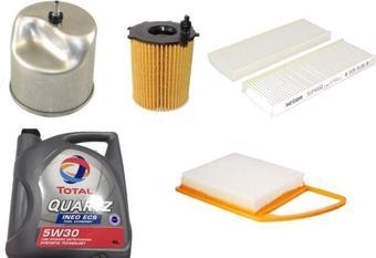Total Quartz Ineo Ecs 5W-30 4Lt 3B 4Lt Motor Yağ+Peugeot 301 1.6 Hdı Filtre Bakım Seti Orijinal