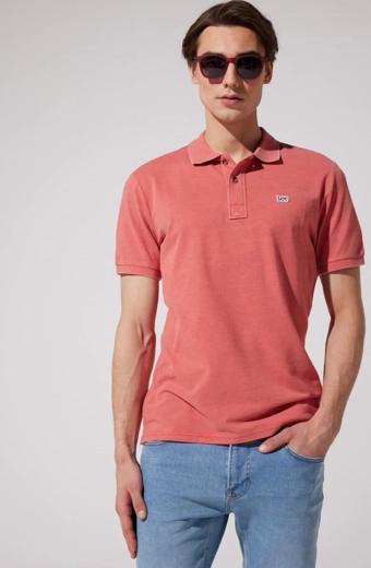 Lee Regular Fit Normal Kesim Polo Yaka Mercan Tişört