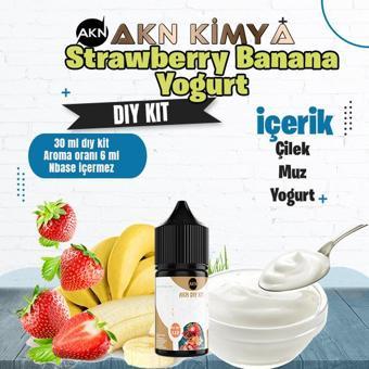 Strawberry Banana Yoğurt Dıy Kit Çilek Muz Yogurt Gıda Aroması %20 Oranda Aroma İçerir (Hazır Değildir )