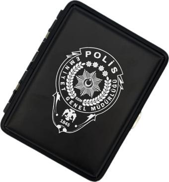 Sedef Silver Polis Amblem Logolu Mat Metal Sigara Tabakası