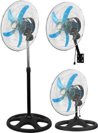 KİWİ KFAN-7473 20" 50CM SANAYİ VANTİLATÖR 3İN1=DUVARA MONTE- MASA ÜSTÜ- AYAKLI 3 KADEME HIZ- 5 METAL KANAT 54W (5060)