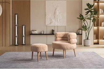 Barella Home Living Barel Özel Tasarım Çay Seti, Berjer Ve Puf (Ofis Balkon Cafe Bahçe Salon Mobilyası) (2) Li Takım