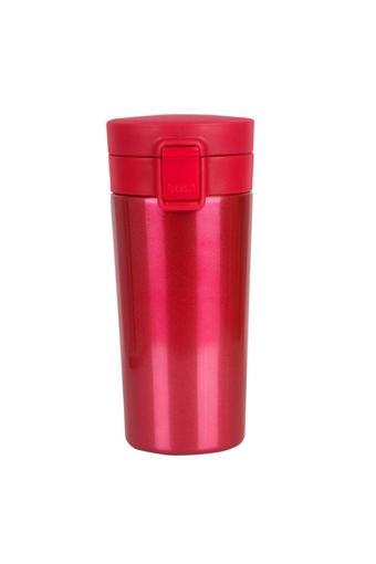 Sedef Silver Tek El Bas Iç Paslanmaz Çelik Termos 380 Ml Push Sızdırmaz Çift Katmanlı Travel Mug Thermos 522