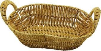 OVAL PLASTİK HASIR EKMEK - ÇOK AMAÇLI SEPET KULPLU - METAL İSKELET TABAN:14X21- AĞIZ:19X27CM D:7.5CM (5060)