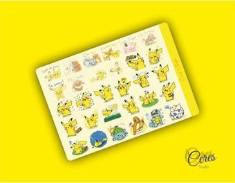 Pokemon Sticker - Aynı Sayfadan 2 Adet Toplam 60 Etiket