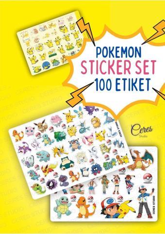 Pokemon Sticker Set - 3 Sayfa 100 Etiket