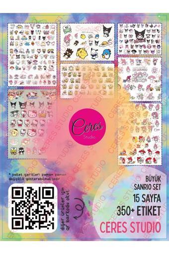 Sanrio Sticker Set Hello Kitty Kuromi 15 Syf 350 Ad. Planlayıcı Bullet Journal Telefon Vb. Etiket