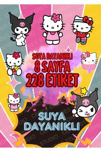 YENİ! Sanrio SUYA DAYANIKLI Etiket Sticker Set Hello Kitty Kuromi 228 Etiket