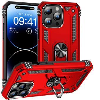 Apple iPhone 15 Pro Max Kılıf Vega Tank Standlı Yüzüklü Mıknatıslı