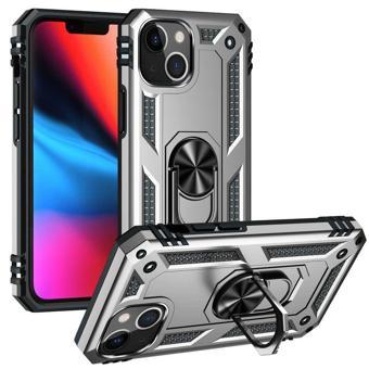 Apple iPhone 13 Kılıf Vega Tank Standlı Yüzüklü MıknatıslıNano Glass