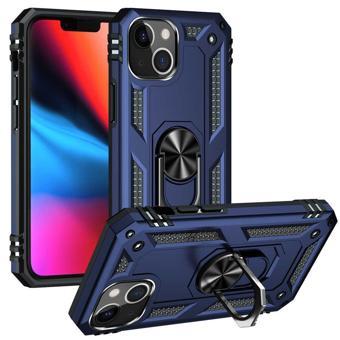 Apple iPhone 13 Mini Kılıf Vega Tank Standlı Yüzüklü MıknatıslıNano Glass