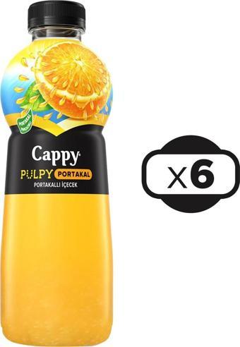 Cappy Pulpy Portakallı İçecek 1 Lt x 6 Adet