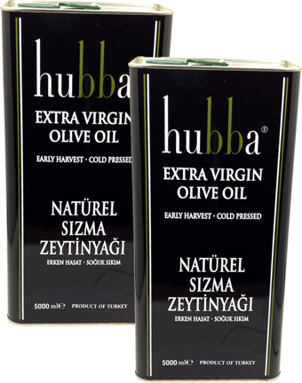 HUBBA 2X5 LT TENEKE NATUREL SIZMA ZEYTİNYAĞI ERKEN HASAT & SOĞUK SIKIM