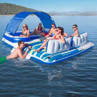 Bestway 43105 Lüx Gölgelikli Koltuklu Büyük Aile Deniz Yatağı Yüzen Ada 389X274CM