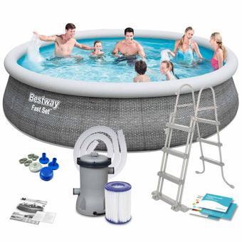 Bestway 57372 Büyük Aile Havuzu 457x107cm 220v Filtre + Merdiven Set