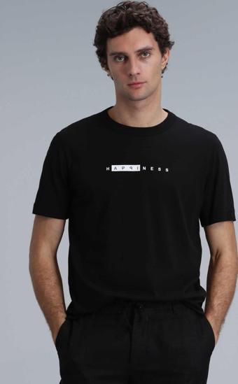 Kane Modern Grafik T-Shirt Siyah