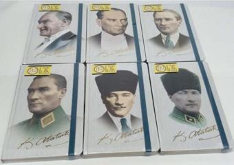 Gıpta Atatürk Defter Çizgili İplik Dikiş Sert Kapak 120 Yaprak 13X21 Cm