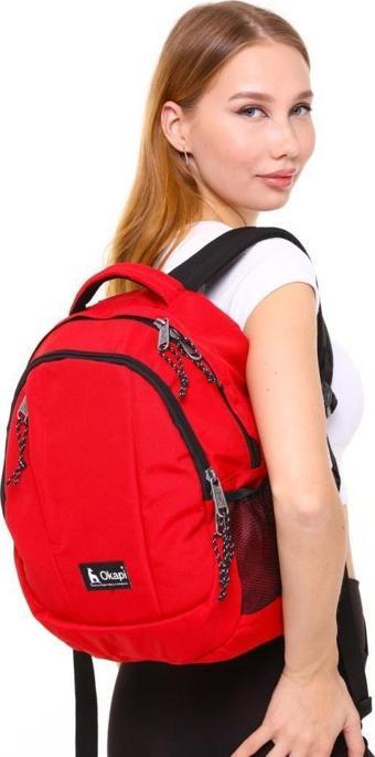 Okapi Sırt Çantası Çift Bölmeli Kırmızı OKP-125