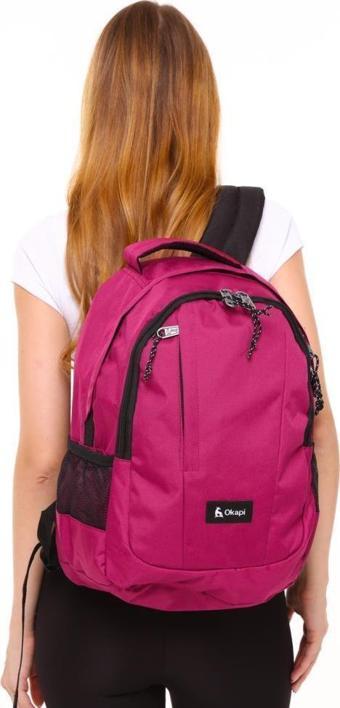 Okapi Sırt Çantası Üç Bölmeli Bordo OKP-128
