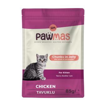 Pawmas Pouch Tavuklu Yavru Kedi Yaş Mama 85Gr