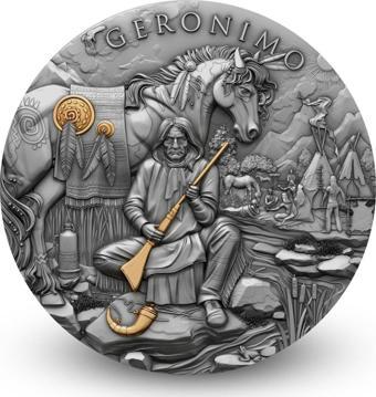 AgaKulche Geronimo Altın Kaplama Gümüş Sikke Coin