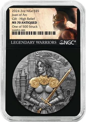 AgaKulche Joan of Arc Altın Kaplama NGC Sertifikalı Gümüş Sikke Coin