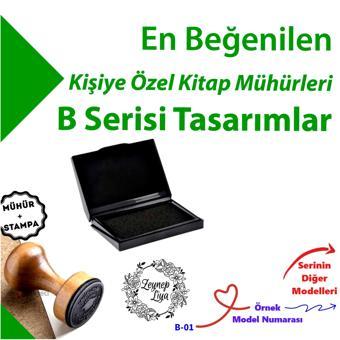Kitap Mührü, Kitap Kaşesi, Kişiye Özel Hediyelik Mühür, İsimli Mühür B Serisi (100 Model)