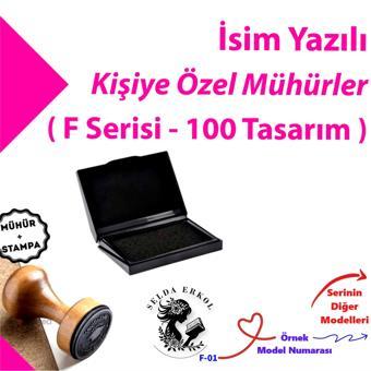 Kitap Mührü, Kitap Kaşesi, Kişiye Özel Hediyelik Mühür, İsimli Mühür F Serisi (100 Model)