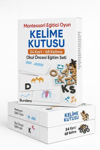 Bundera Kelime Kutusu Eğitici Zeka Oyunu - Harf Eşleştirme, Heceleme, Alfabe, Okuma Seti