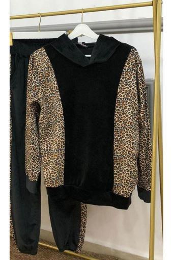 Butik Ayvitrin Kadın Leopar Kadife Takım