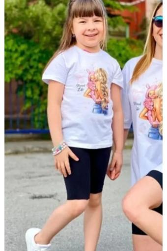 Butik Ayvitrin Kız Çocuk T-Shirt Beyaz Baskılı