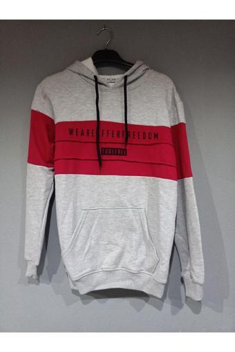 Bav Butik Ayvitrin Unisex Kapşonlu 3 Iplik Sweatshirt Gri