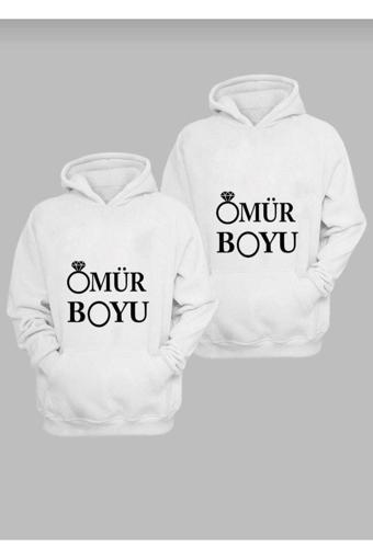 Bav Butik Ayvitrin Sevgili Kombini Çift Unicex Baskılı Tişört Beyaz
