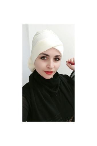 Bav Butik Ayvitrin Kadın Fiyonklu Çift Taraflı Bone Ekru