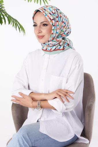 Desenli Eşarp Mint - 26155