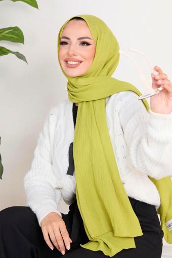 Soft Pamuk Şal Yağ Yeşili - 23352