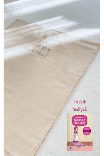 Nurdan Keskin Minimal Çocuk Seccadesi + Benim Namaz Hocam Kitabı ( Kız Çocuk ) 55x80 cm