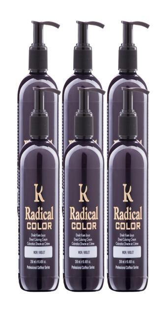 Radical Color NEW 25/Violet Amonyaksız Su Bazlı Saç Boyası 250 ML 6 Adet Mor