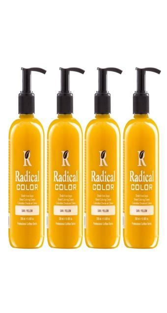 Radical Color NEW 25/Yellow Amonyaksız Su Bazlı Saç Boyası 250 ML 4 Adet Sarı
