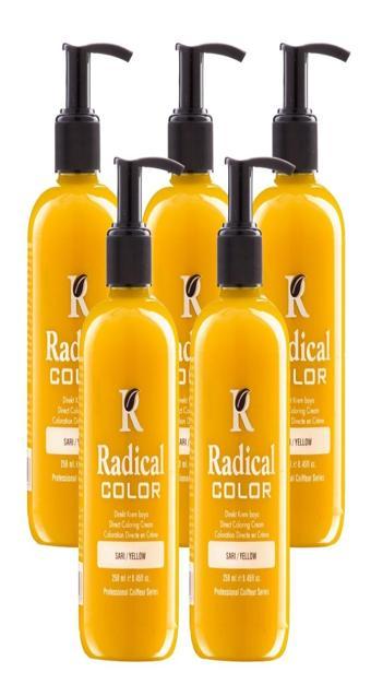 Radical Color NEW 25/Yellow Amonyaksız Su Bazlı Saç Boyası 250 ML 5 Adet Sarı