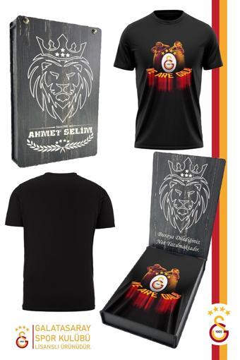 Galatasaray Orijinal Lisanslı We Are Gala T-Shirt Kişiye Özel Hediyelik Ahşap Kutulu