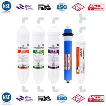 Kapalı Kasa Su Arıtma Cihazı 5 Li Inline Filtresi Seti 5 Aşamalı Özel Sarım Membran Filtre