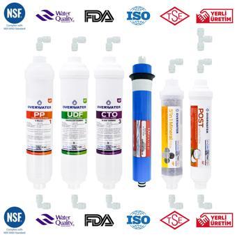 Kapalı Kasa Su Arıtma Cihazı 6 Lı Inline Filtresi Seti 10 Aşamalı Özel Sarım Membran Filtre