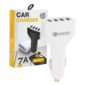 4 USB'li Hızlı Şarj Destekli Oto Çakmaklık Şarj Cihazı