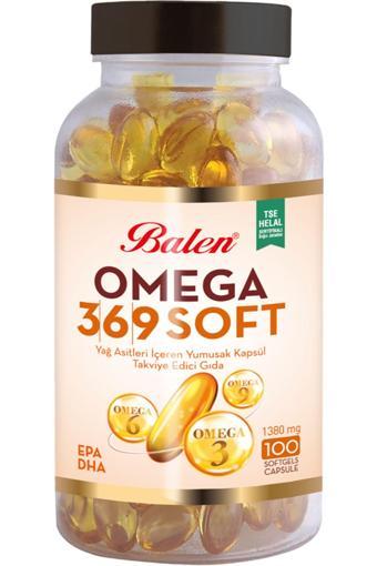 Balen Omega 3,6,9 Soft Yağ Asitleri Içeren Yumuşak Kapsül 1380 Mg*100