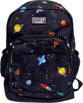 Muggle 4 Bölmeli Galaxy Siyah Okul Sırt Çantası (MU-0402)